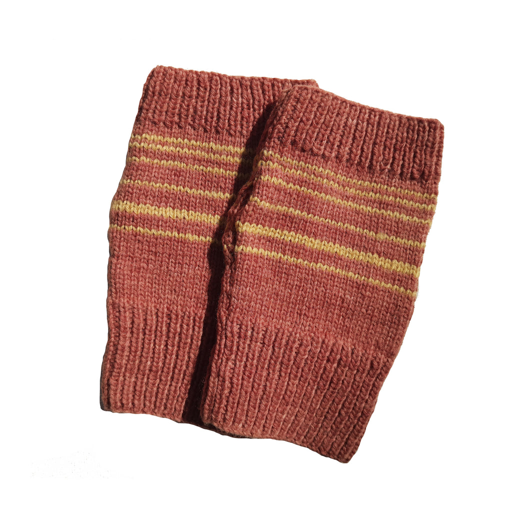 Striped fingerless gloves