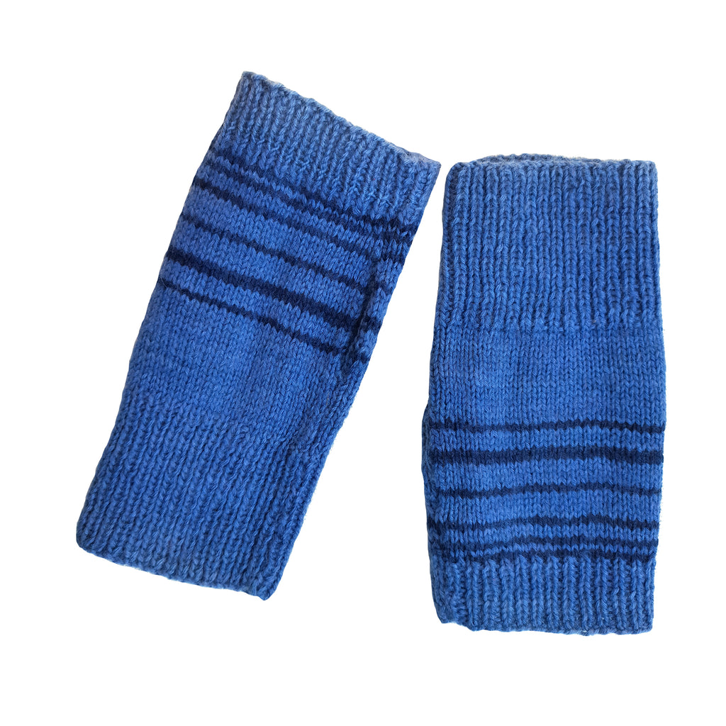 Striped fingerless gloves