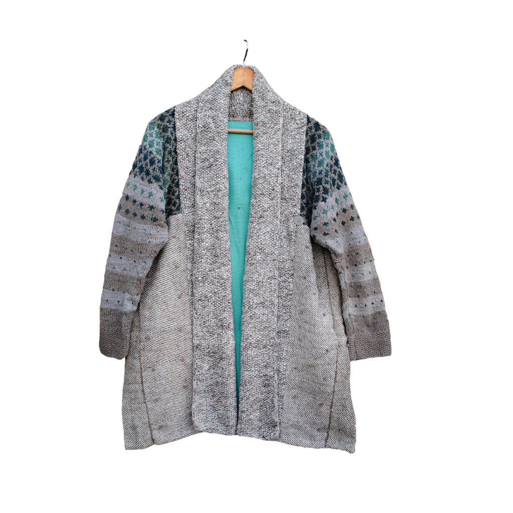 Grey and Teal Overcoat