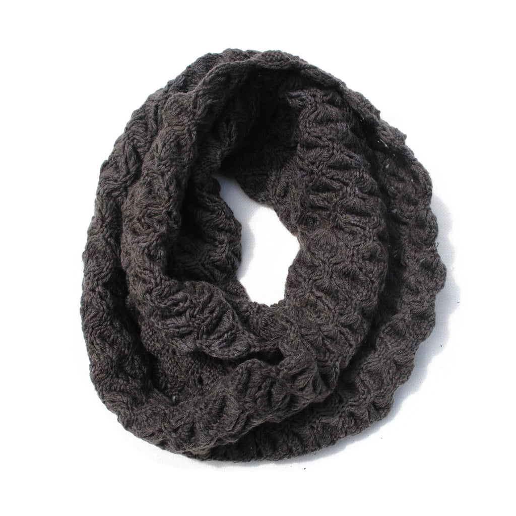 Charcoal Scalloped Cowl