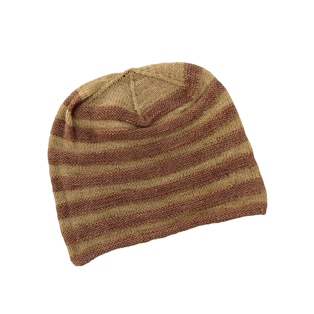 Striped Cap - Mustard and Brown