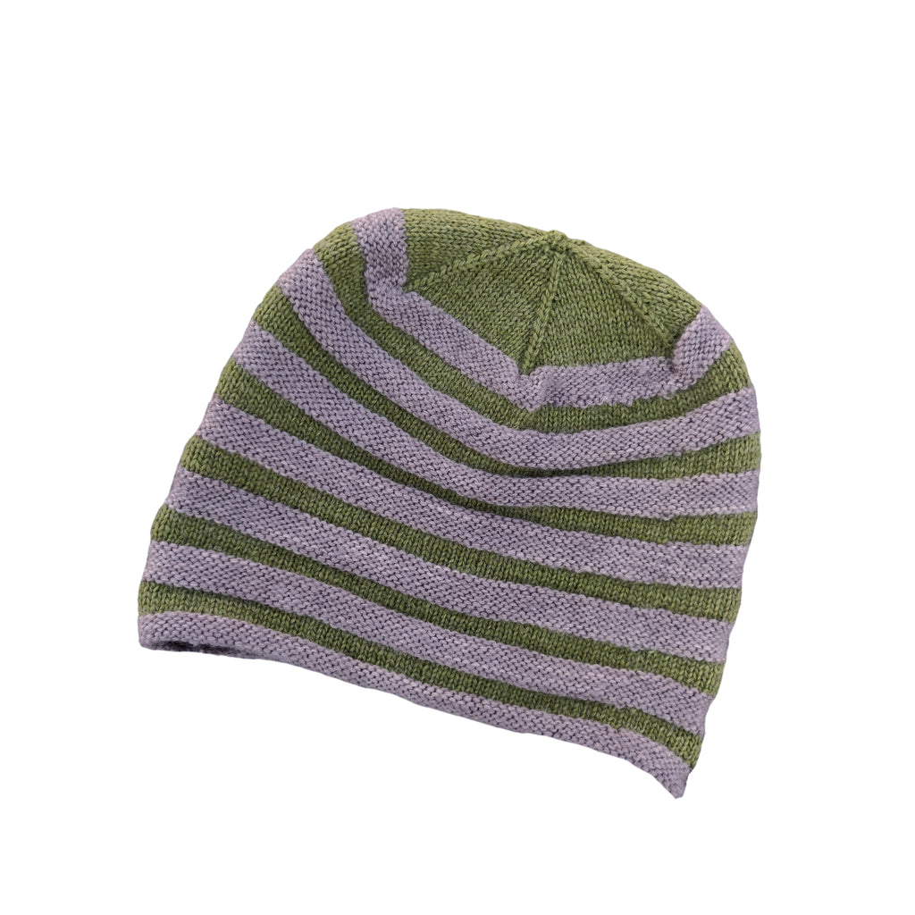 Striped Cap Green and Grey Peoli Design - Main Image